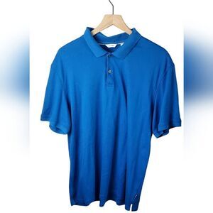 Calvin Klein Blue Knit Polo Shirt